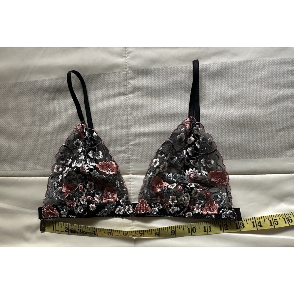 Bydee Amber bralette Embroidered Black Floral Size Large May Run Small - Picture 7 of 10